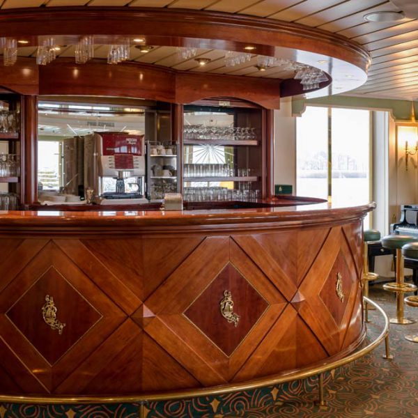 The bar of a hotelship